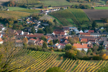 Fototapeta na wymiar Aerial view of Falkenstein in Austria