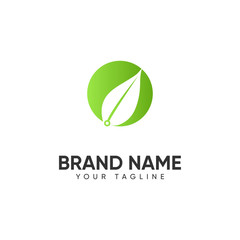 Leaf Technology Logo design vector