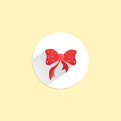 red bow flat icon. bow sign