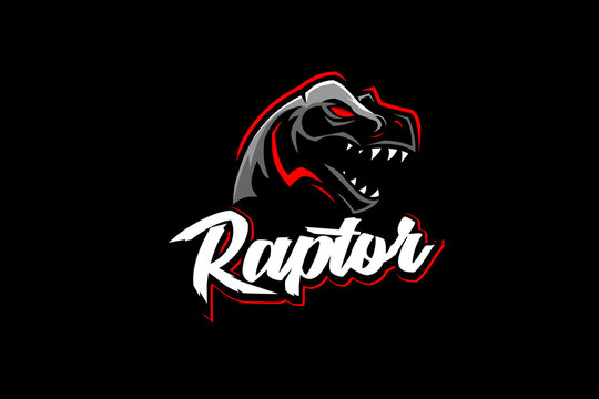 Raptor Tyrannosaurus or T-rex vector logo template