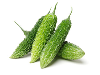 Bitter melon on white background 