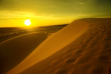 Fototapeta na wymiar Desert at sunset in the evening