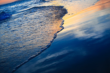 Waves on the beach in the tropics