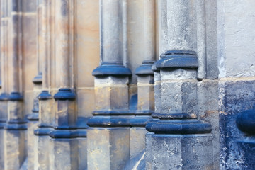 bas-relief on the cathedral in Prague / carving and decoration of the Catholic Cathedral in the Czechs