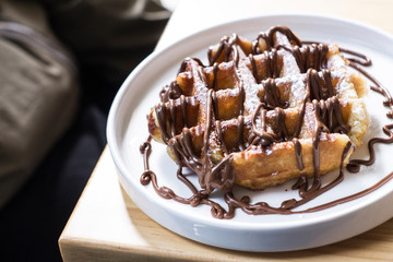 Gofre casero con chocolate