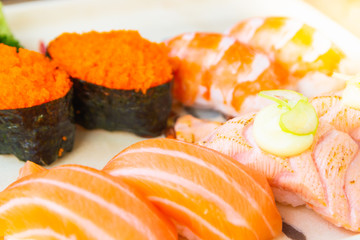 Shushi japanese food on disk