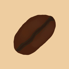 Illustration closeup of a coffee bean