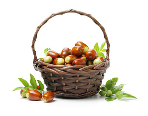 jujube or chinese date on white background