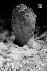 Stone monolith Sonora Desert Moon