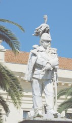 Fototapeta na wymiar Sassari, Sardinia, Italy - Statue in Piazza d'Italia ( Square of Italy )