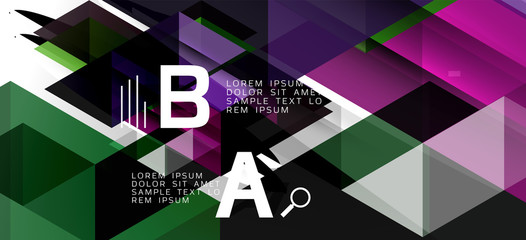 Abstract concept triangle graphic element. Technology background. Banner, poster template