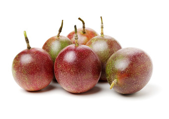Passion fruit on white background