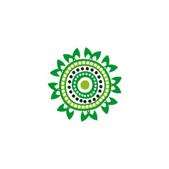 Aboriginal art dots painting icon logo design template