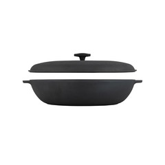 iron cast skillet on perfect white background