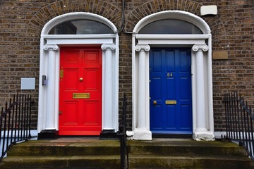 Fototapeta na wymiar Colorful doors in Dublin Ireland