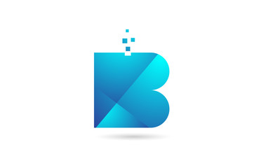 B blue alphabet letter logo icon for company and business design