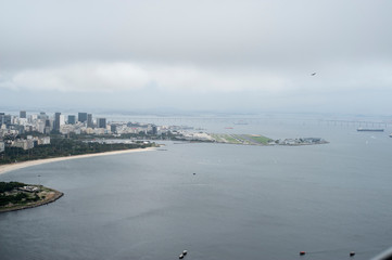 Panoramic view of Rio de Janeiro with playa Vermelha