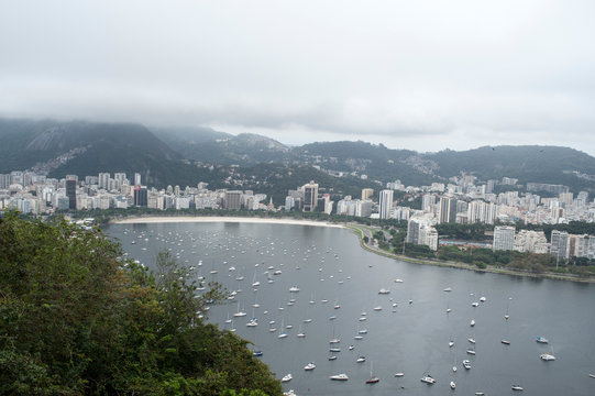 Panoramic view of Rio de Janeiro with playa Vermelha