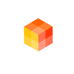Obraz premium Colorful 3D Isometric cube geometric shape puzzle built. Modern design template. Stock Vector illustration isolated on white background.