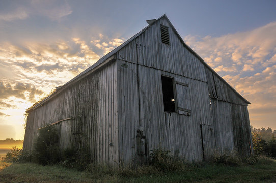 Tobacco Barn At Sunrise