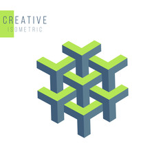 Abstract geometric isometric structure, textile structure . Graphic design element template for wallpaper, publication, print, texture, textile or logo design. 