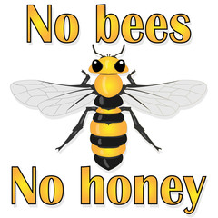 Bee illustration - vector text quotes and bee drawing. Lettering poster or t-shirt textile graphic design...