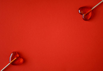 heart on red background