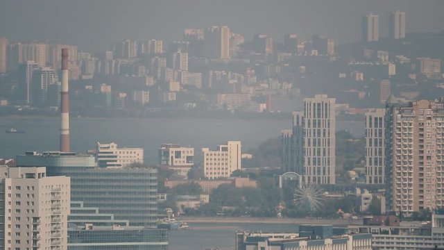 Modern High-Rise Buildings Of Vladivostok Panoramic View