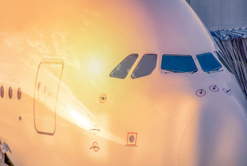 Boarding a big Airbus - Stock image