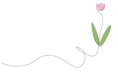 Flower one line drawing vector illustration	