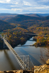 Purple Heart Memorial Bridge in Hudson Valley New York in Fall