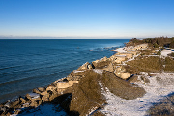 Abandoned military fortifications at Baltic sea coast at Liepaja, Latvia.