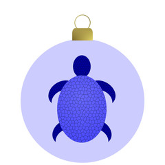 Blaue Weihnachtskugel mit Schildr&ouml;te