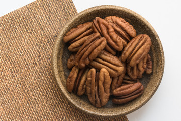 Pecan Halves in a Bowl