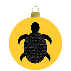 gelbe christbaumkugel, schwarze Schildr&ouml;te