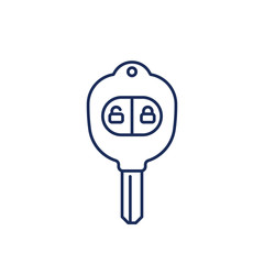 car key with alarm line icon