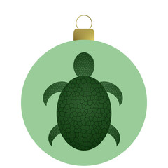 Weihnachtskugel, Schildrötenmotiv grün