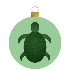 Weihnachtskugel, Schildr&ouml;tenmotiv gr&uuml;n