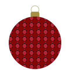 Rote Christbaumkugel mit Schildr&ouml;tenmuster