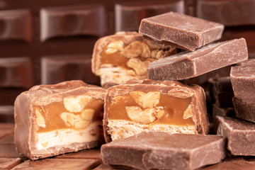 Pieces of chocolate.