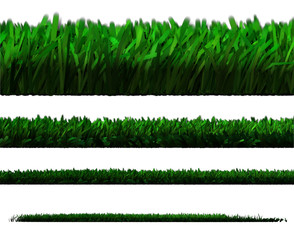 Isolated grass graphic elements for your composition designs. 4 side views in different sizes (3D renderings)