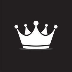 Crown icon isolated on black background