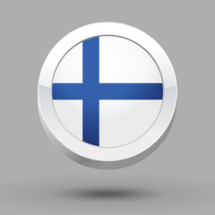 Finland flag in 3D circle frame