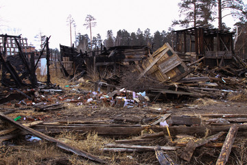 destruction of the village house