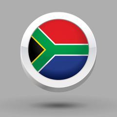 South Africa flag in 3D circle frame