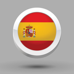 Obraz premium Spain flag in 3D circle frame