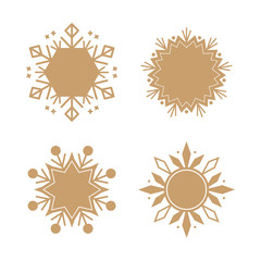 Set of different cute snowflakes.