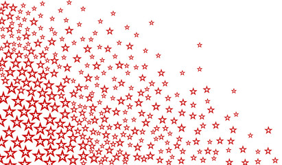 Bokeh stars. Red stars on a white background. Background for design.