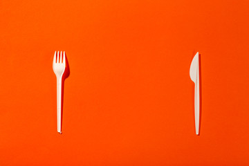 plastic fork and knife