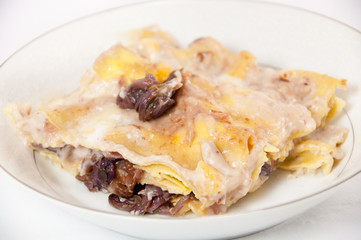 Lasagna Pasta at Radicchio Lettuce